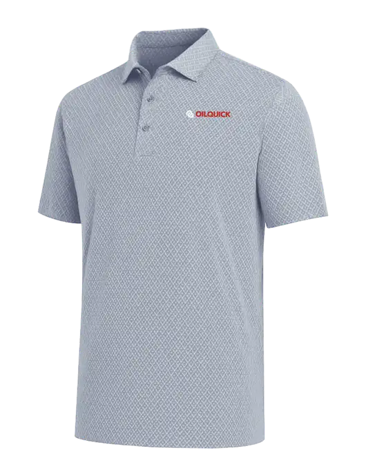 Callaway All-Over Stitched Medium Grey Chev Polo  w/OilQuick Logo