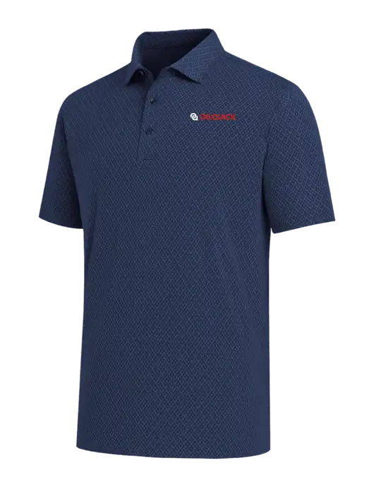 Callaway All-Over Stitched Dark Navy Chev Polo  w/OilQuick Logo