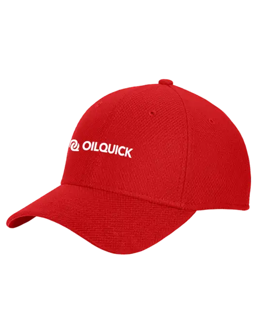 New Era Diamond Era Red Stretch Cap w/OilQuick Logo