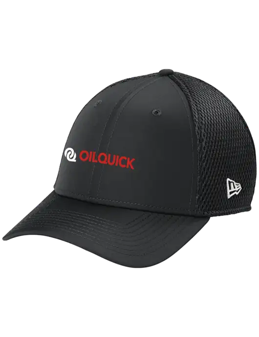New Era 39THIRTY Performance Stretch Charcoal Grey Mesh Cap w/OilQuick Logo