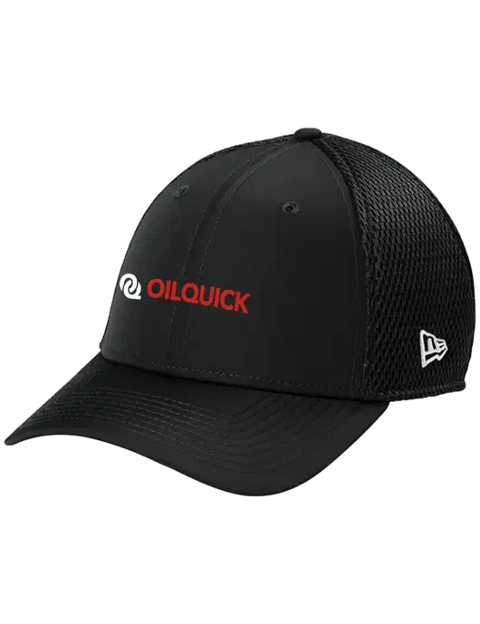 New Era 39THIRTY Performance Stretch Black Mesh Cap w/OilQuick Logo