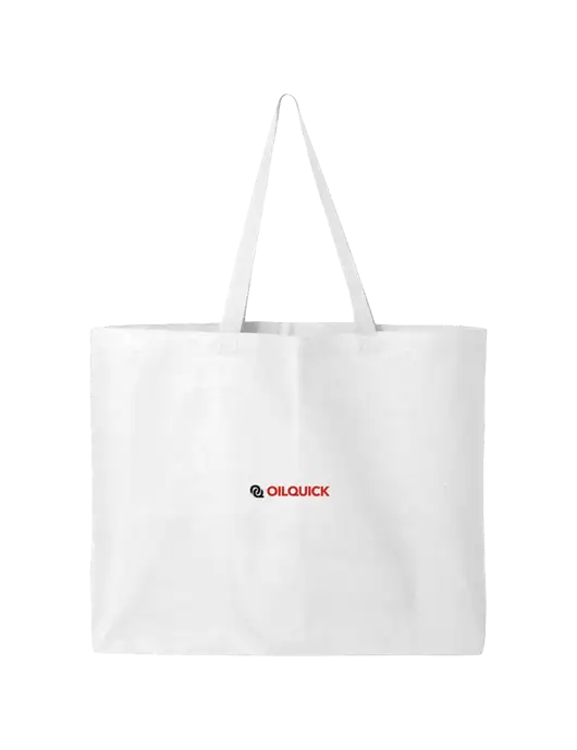 Sturdy Canvas White Tote w/OilQuick Logo