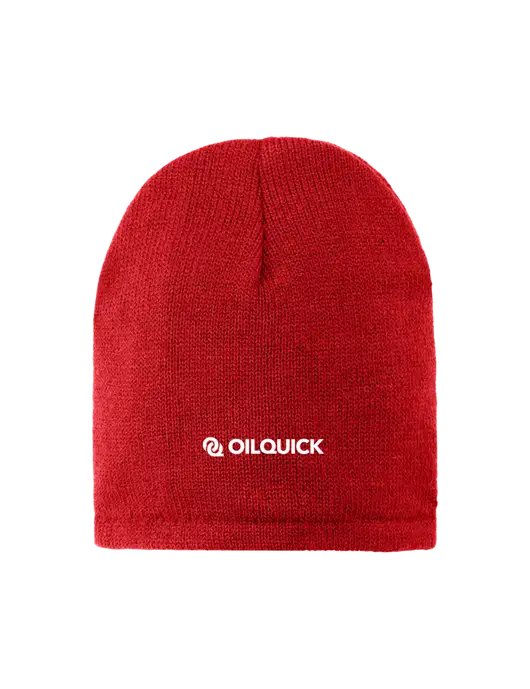 Red Fleece-Lined Beanie Cap w/OilQuick Logo