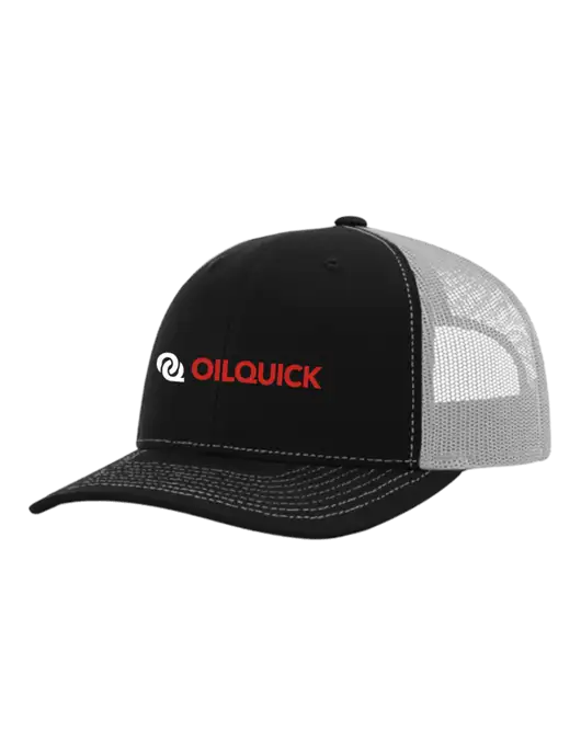 Richardson Adjustable Snapback Original 112 Trucker Cap Black w/White Mesh w/OilQuick Logo