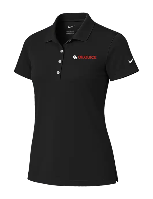 Nike Womens Black Tech Basic Dri-FIT Polo
 w/OilQuick Logo