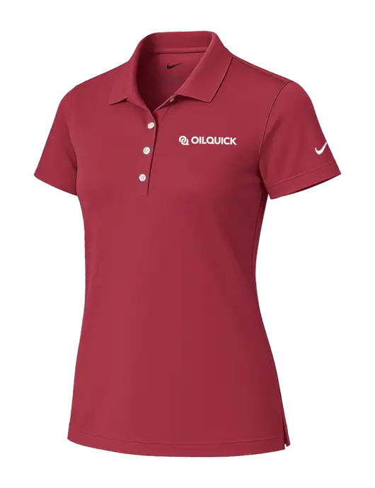 Nike Womens Red Tech Basic Dri-FIT Polo
 w/OilQuick Logo