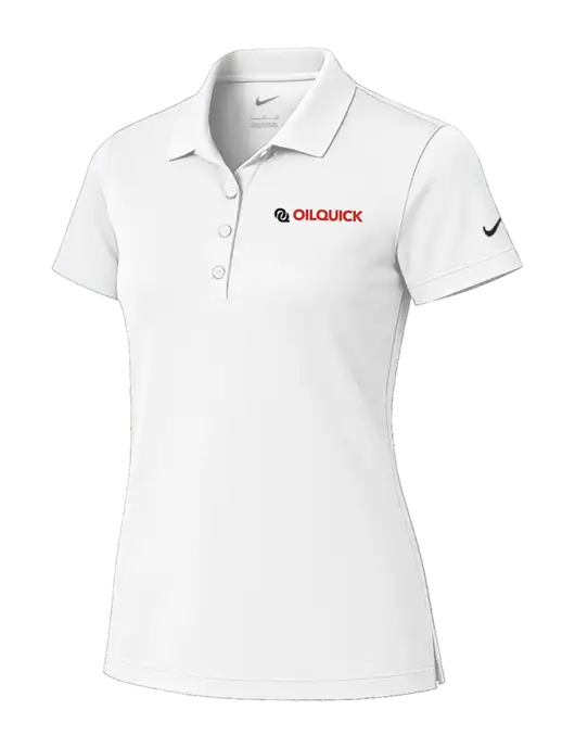 Nike Womens White Tech Basic Dri-FIT Polo
 w/OilQuick Logo