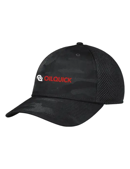 New Era Tonal Dark Grey Camo Stretch Tech Mesh Cap w/OilQuick Logo