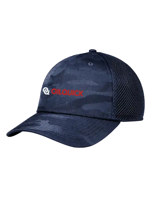 New Era Tonal Navy Camo Stretch Tech Mesh Cap w/OilQuick Logo