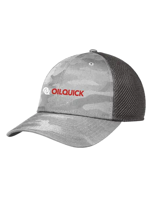 New Era Tonal Light Grey Camo Stretch Tech Mesh Cap w/OilQuick Logo
