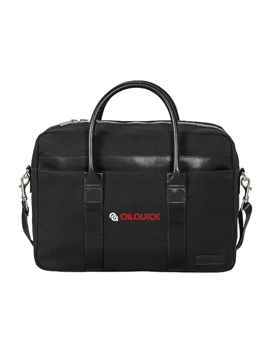 Brooks Brothers Wells Black Briefcase w/OilQuick Logo