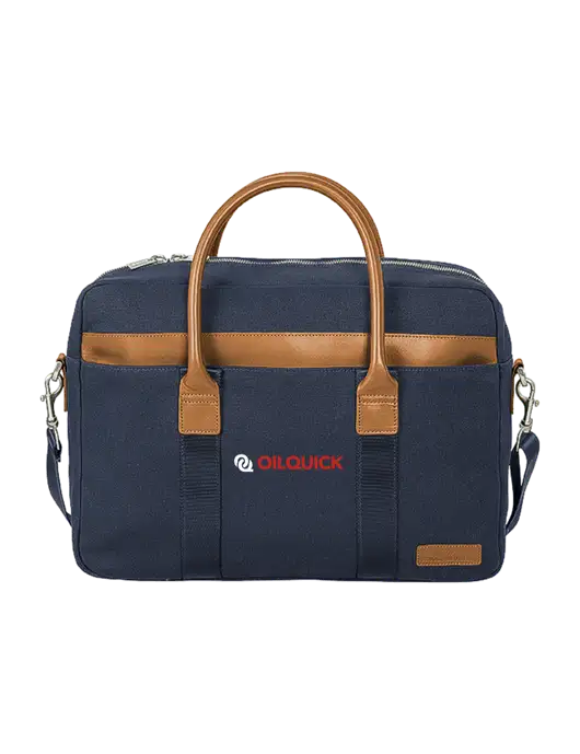 Brooks Brothers Wells Dark Navy Briefcase w/OilQuick Logo