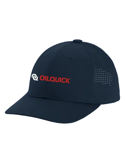 Pro-Cut Structured Snapback with Pinhole Mesh Dark Navy Cap w/OilQuick Logo