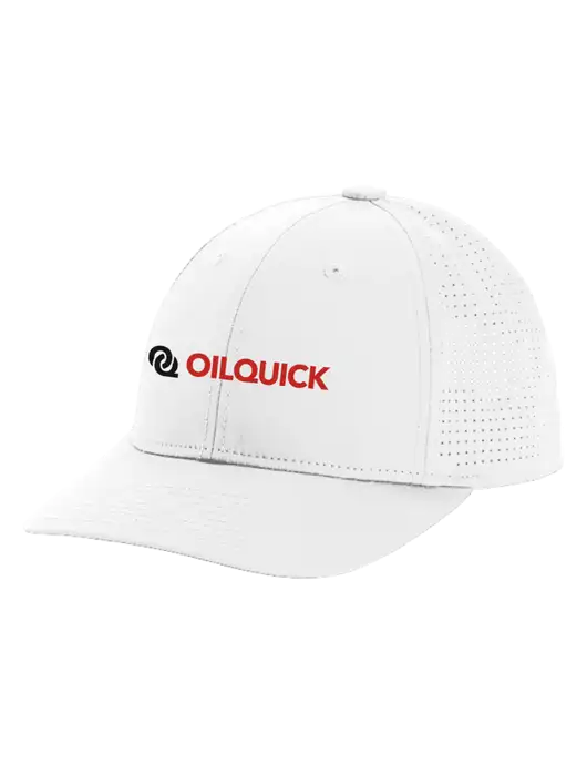 Pro-Cut Structured Snapback with Pinhole Mesh White Cap w/OilQuick Logo