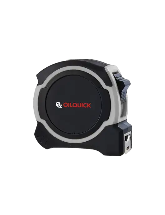 Light Grey and Black Pro Tape Measure, 25'
 w/OilQuick Logo