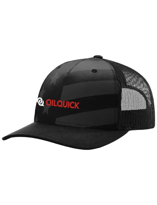 Richardson Five Panel Stars and Stripes Trucker Cap w/OilQuick Logo